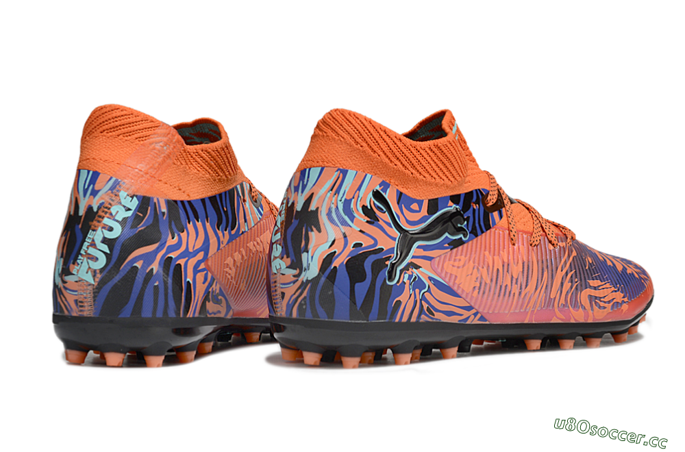 Men's Puma Future 8 Ultimate MG Multi Ground Low-Tops Football Boots - Orange/Pink/Blue 6