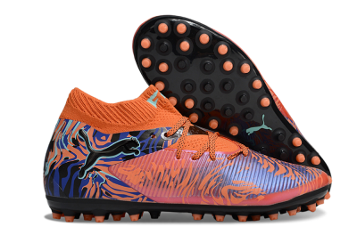 Men's Puma Future 8 Ultimate MG Multi Ground Low-Tops Football Boots - Orange/Pink/Blue