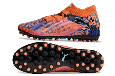Men's Puma Future 8 Ultimate MG Multi Ground Low-Tops Football Boots - Orange/Pink/Blue