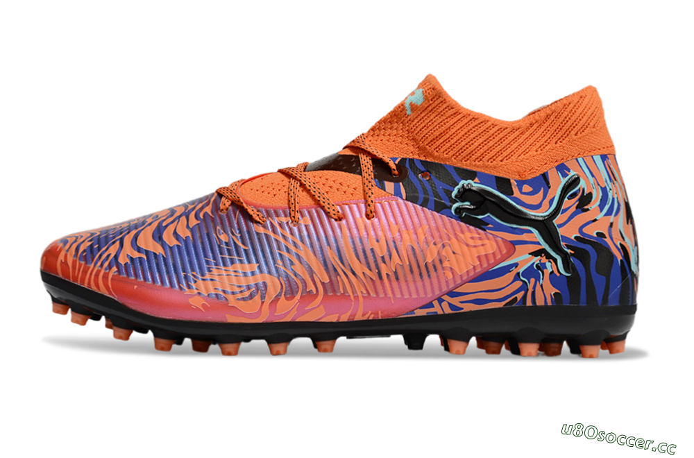 Men's Puma Future 8 Ultimate MG Multi Ground Low-Tops Football Boots - Orange/Pink/Blue 0