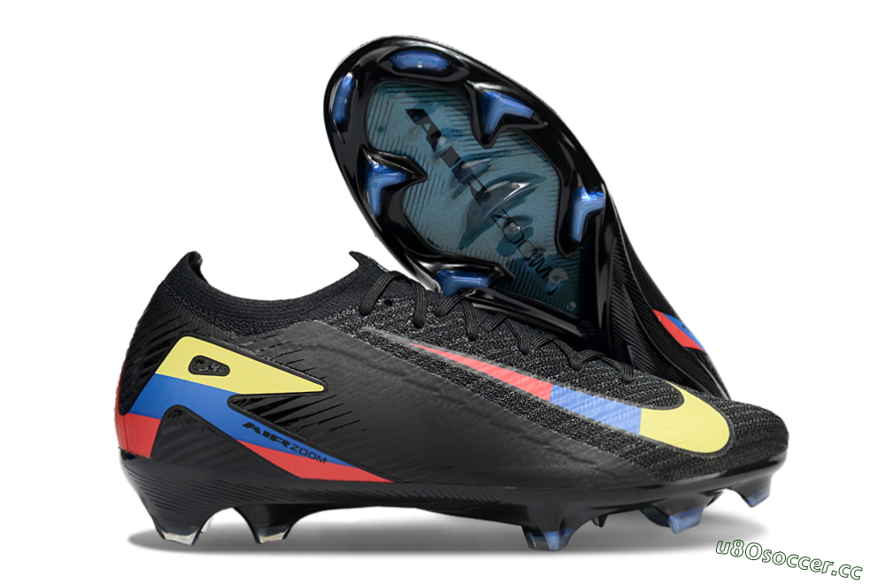 Unisex Nike Air Zoom Mercurial Vapor 16 Elite FG Firm Ground Low-Tops Football Boots - Black/Yellow/Blue/Red 2