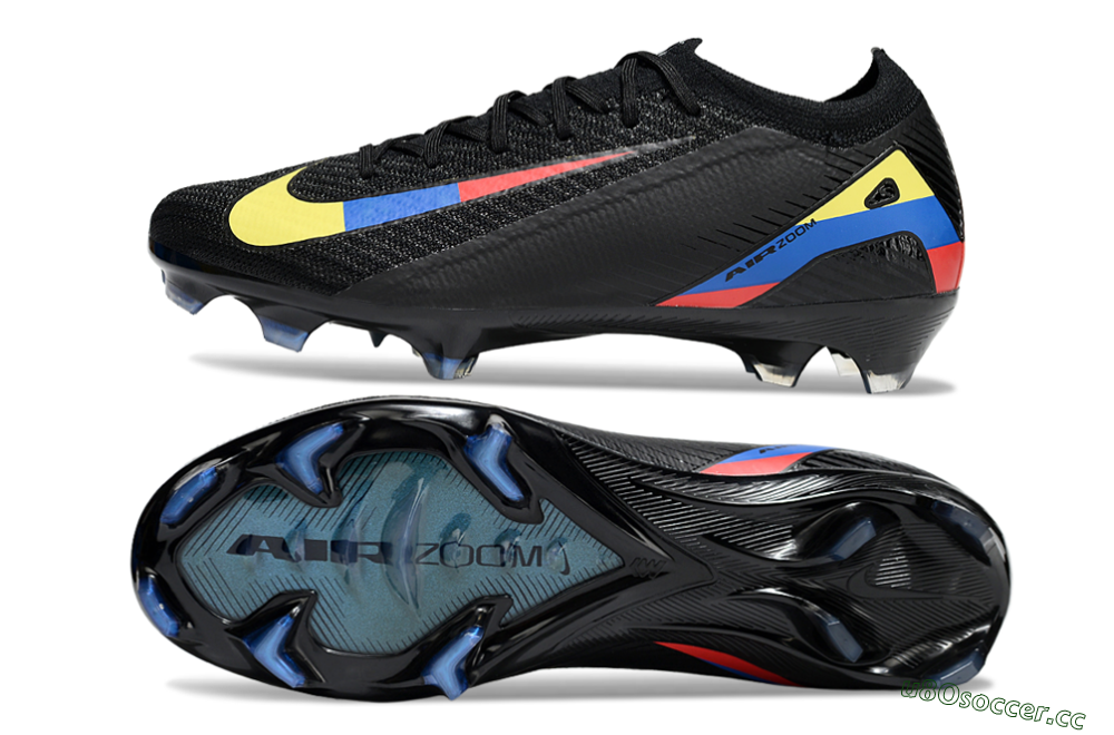 Unisex Nike Air Zoom Mercurial Vapor 16 Elite FG Firm Ground Low-Tops Football Boots - Black/Yellow/Blue/Red 1