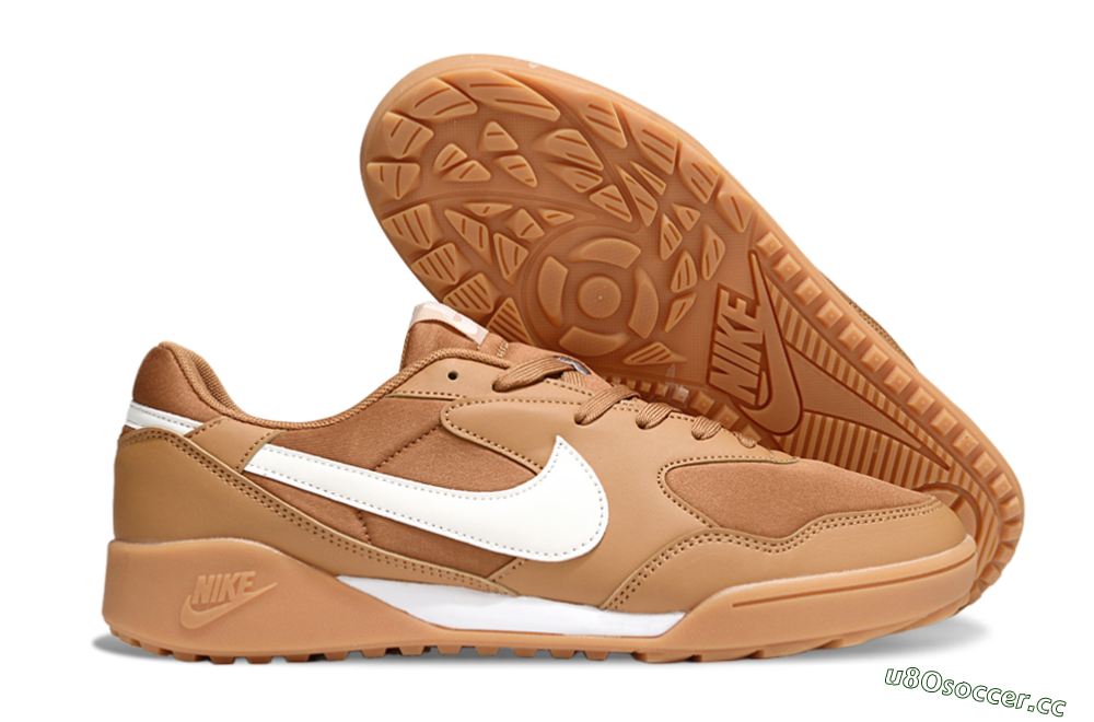 Unisex Nike Terra Manta TF Artificial Turf Low-Tops Football Shoes - Brown/White 2