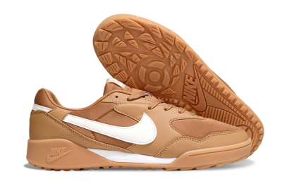 Unisex Nike Terra Manta TF Artificial Turf Low-Tops Football Shoes - Brown/White