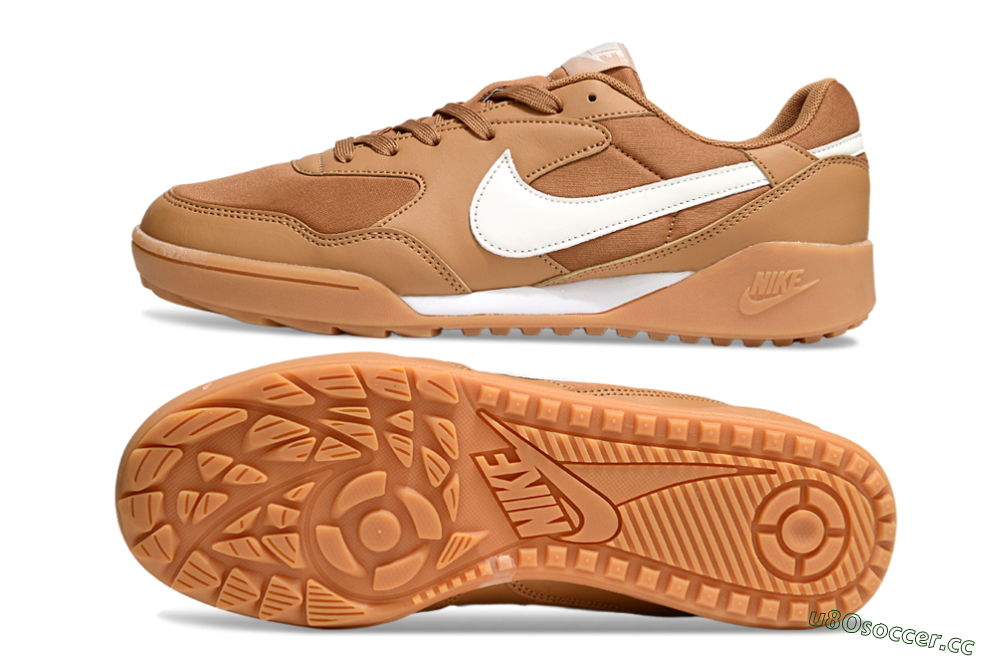 Unisex Nike Terra Manta TF Artificial Turf Low-Tops Football Shoes - Brown/White 1