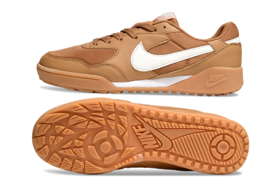 Unisex Nike Terra Manta TF Artificial Turf Low-Tops Football Shoes - Brown/White
