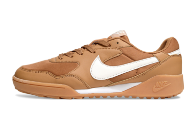 Unisex Nike Terra Manta TF Artificial Turf Low-Tops Football Shoes - Brown/White