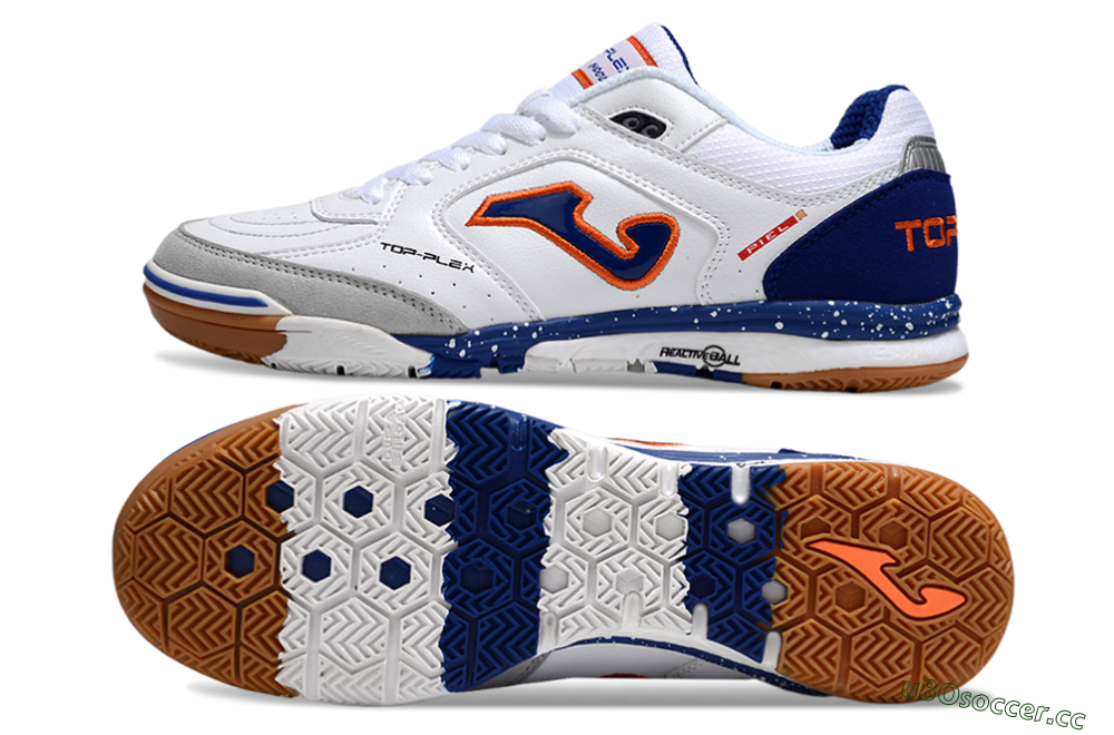 Men's Joma Top Flex IC Indoor & Futsal Low-Tops Football Shoes - White/Blue/Red 1