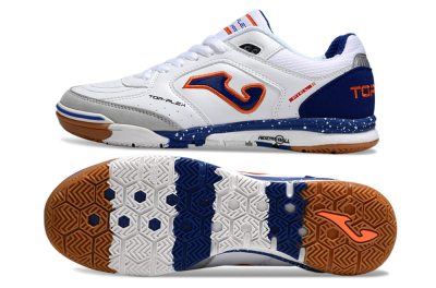 Men's Joma Top Flex IC Indoor & Futsal Low-Tops Football Shoes - White/Blue/Red