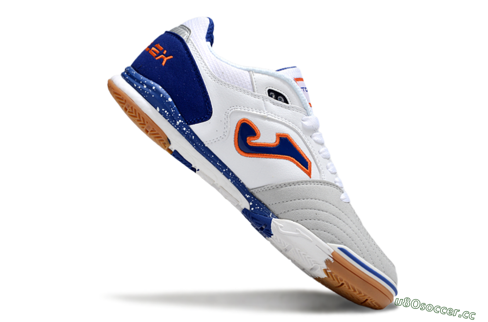 Men's Joma Top Flex IC Indoor & Futsal Low-Tops Football Shoes - White/Blue/Red 4
