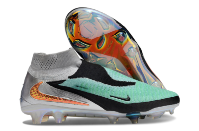 Unisex Nike Phantom 6 Elite High FG Firm Ground High-Tops Football Boots - Jade/Black/Silver/Gold