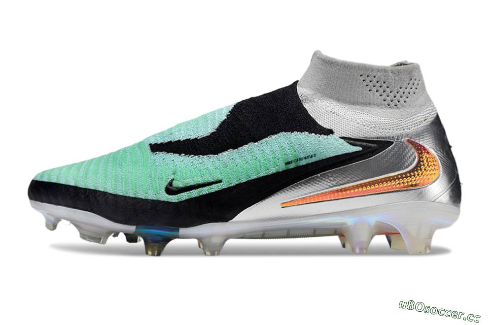 Unisex Nike Phantom 6 Elite High FG Firm Ground High-Tops Football Boots - Jade/Black/Silver/Gold 0