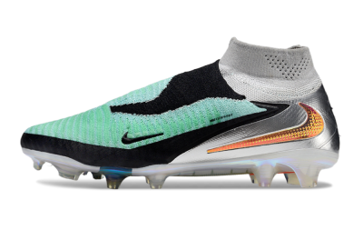 Unisex Nike Phantom 6 Elite High FG Firm Ground High-Tops Football Boots - Jade/Black/Silver/Gold