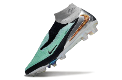 Unisex Nike Phantom 6 Elite High FG Firm Ground High-Tops Football Boots - Jade/Black/Silver/Gold