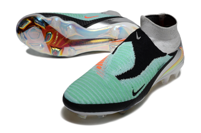 Unisex Nike Phantom 6 Elite High FG Firm Ground High-Tops Football Boots - Jade/Black/Silver/Gold