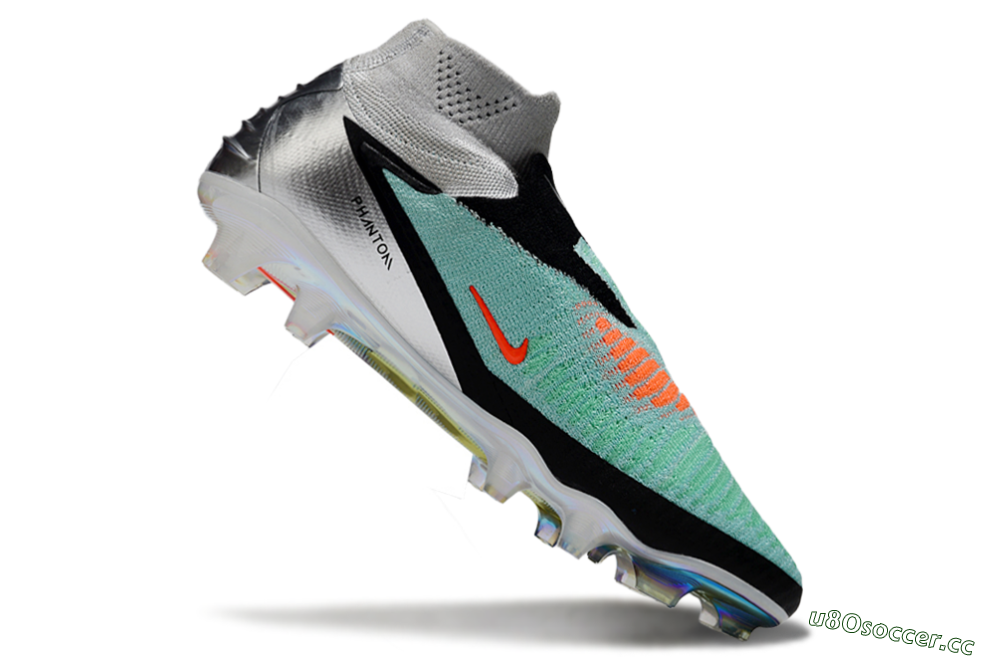 Unisex Nike Phantom 6 Elite High FG Firm Ground High-Tops Football Boots - Jade/Black/Silver/Gold 4