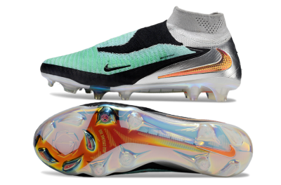 Unisex Nike Phantom 6 Elite High FG Firm Ground High-Tops Football Boots - Jade/Black/Silver/Gold