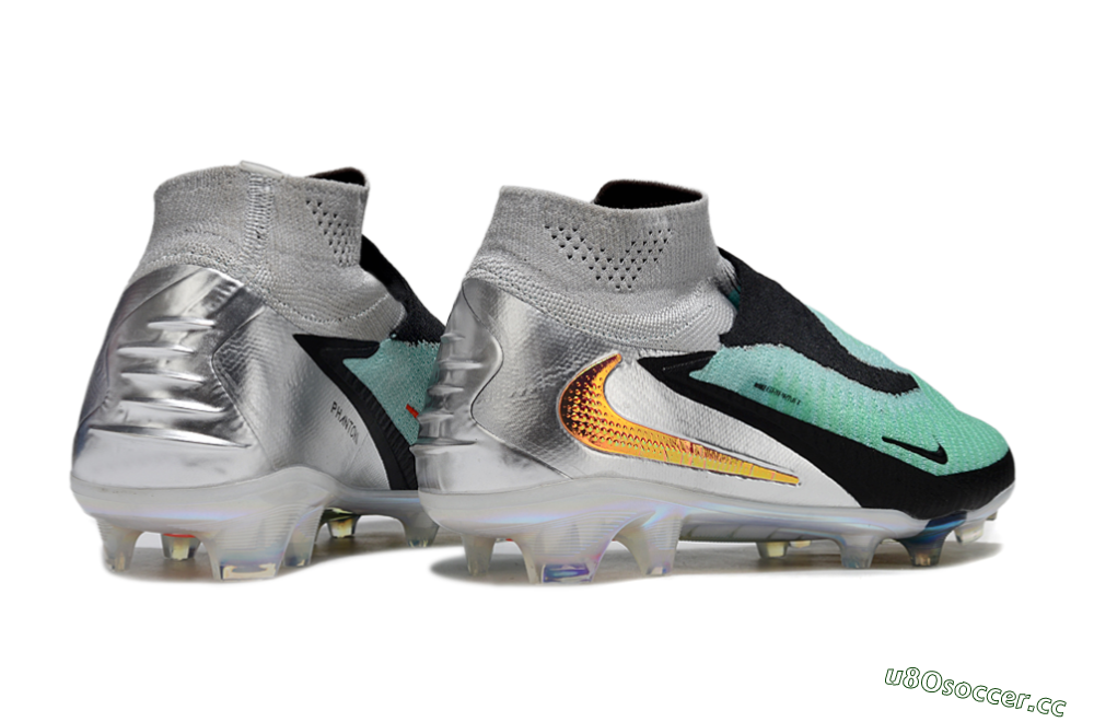 Unisex Nike Phantom 6 Elite High FG Firm Ground High-Tops Football Boots - Jade/Black/Silver/Gold 6