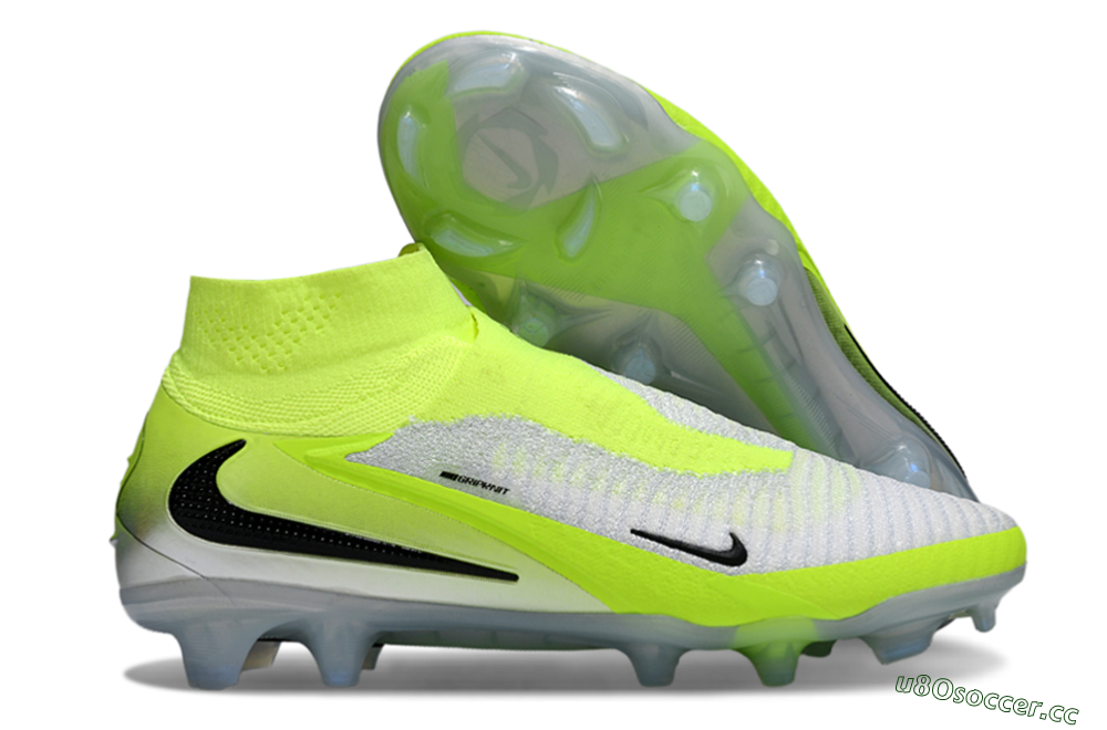 Unisex Nike Phantom 6 Elite High FG Firm Ground High-Tops Football Boots - Yellow/Black/Silver 2