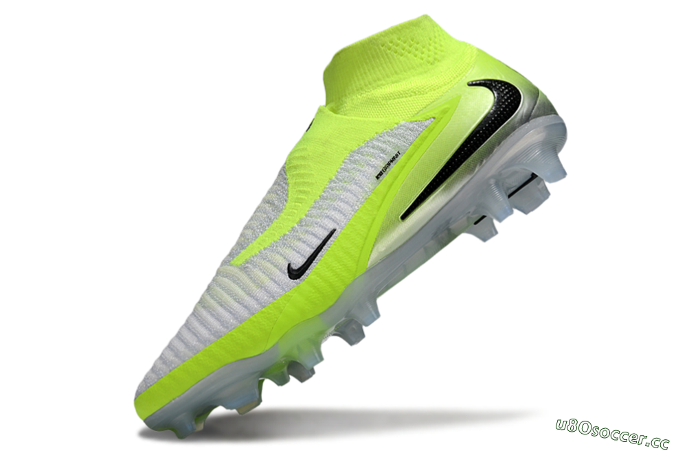 Unisex Nike Phantom 6 Elite High FG Firm Ground High-Tops Football Boots - Yellow/Black/Silver 5