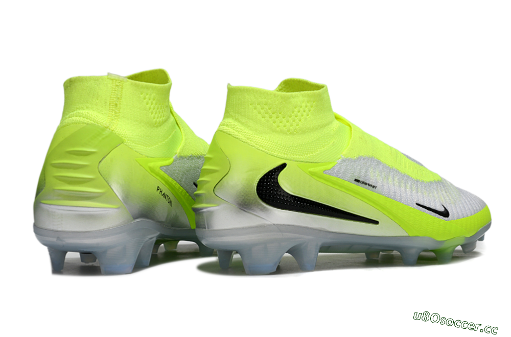 Unisex Nike Phantom 6 Elite High FG Firm Ground High-Tops Football Boots - Yellow/Black/Silver 6