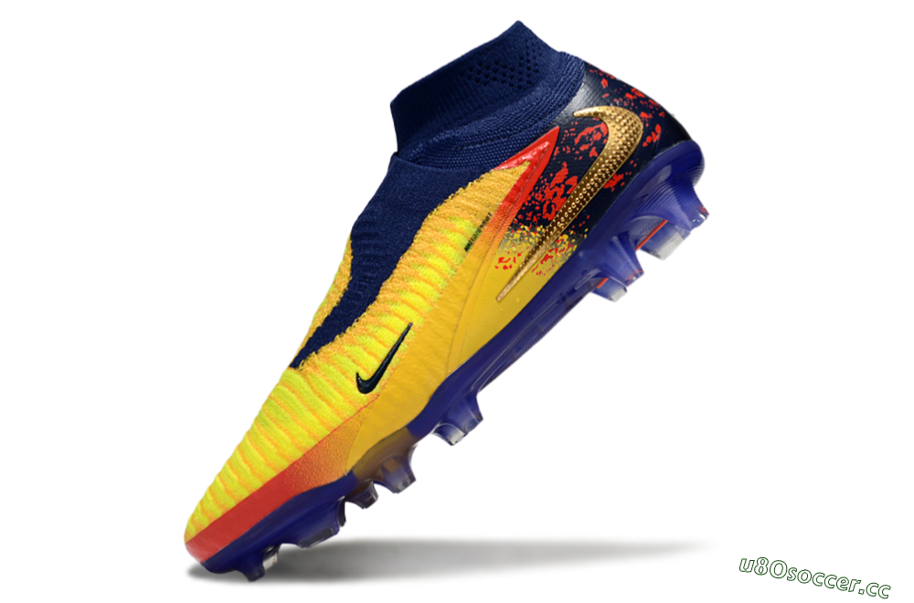 Unisex Nike Phantom 6 Elite High FG Firm Ground High-Tops Football Boots - Yellow/Red/Blue/Gold 5