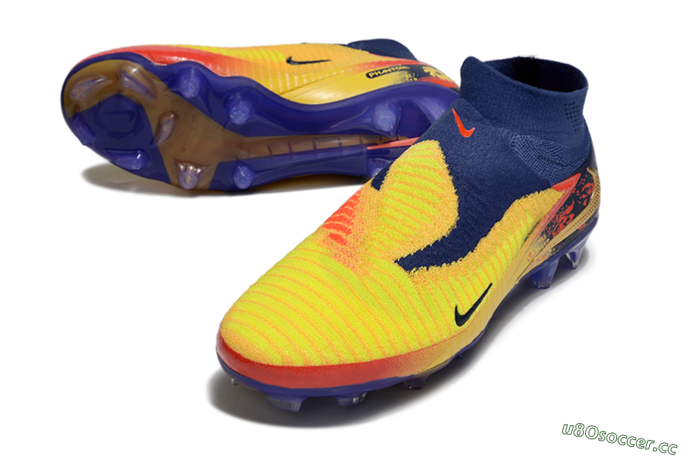 Unisex Nike Phantom 6 Elite High FG Firm Ground High-Tops Football Boots - Yellow/Red/Blue/Gold 3