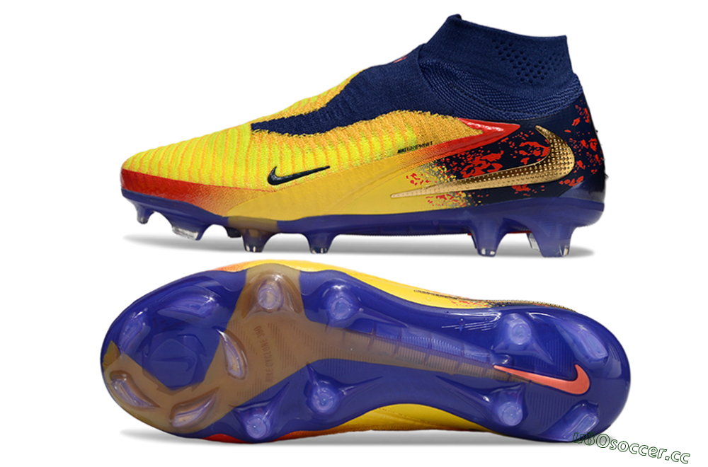Unisex Nike Phantom 6 Elite High FG Firm Ground High-Tops Football Boots - Yellow/Red/Blue/Gold 1