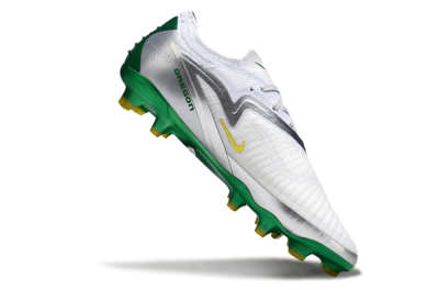 Men's Nike Phantom 6 Elite Low FG Firm Ground Low-Tops Football Boots - White/Silver/Green