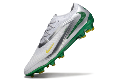 Men's Nike Phantom 6 Elite Low FG Firm Ground Low-Tops Football Boots - White/Silver/Green