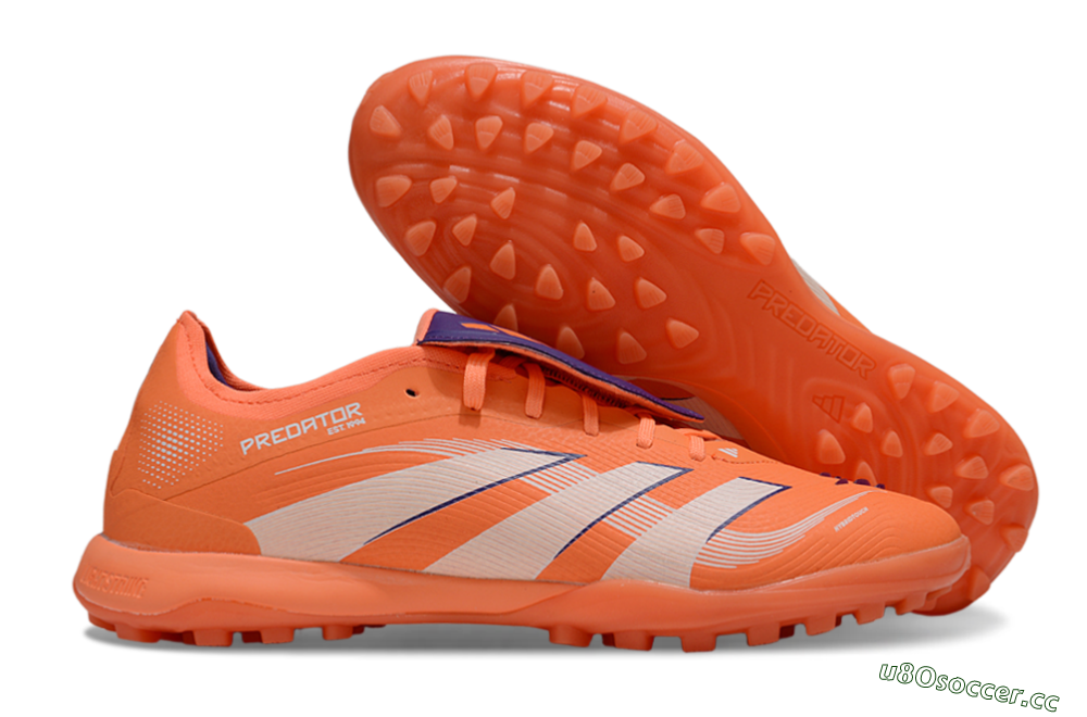 Men's Adidas Predator 25 Elite Foldover Tongue TF Artificial Turf Low-Tops Football Shoes - Red/Whtie/Blue 2