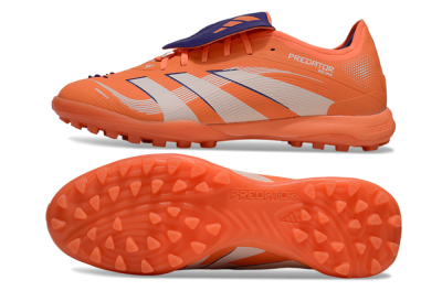 Men's Adidas Predator 25 Elite Foldover Tongue TF Artificial Turf Low-Tops Football Shoes - Red/Whtie/Blue