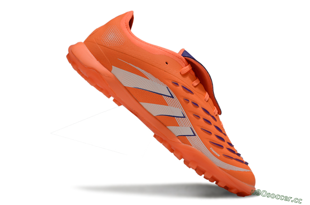 Men's Adidas Predator 25 Elite Foldover Tongue TF Artificial Turf Low-Tops Football Shoes - Red/Whtie/Blue 4