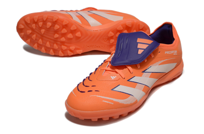 Men's Adidas Predator 25 Elite Foldover Tongue TF Artificial Turf Low-Tops Football Shoes - Red/Whtie/Blue