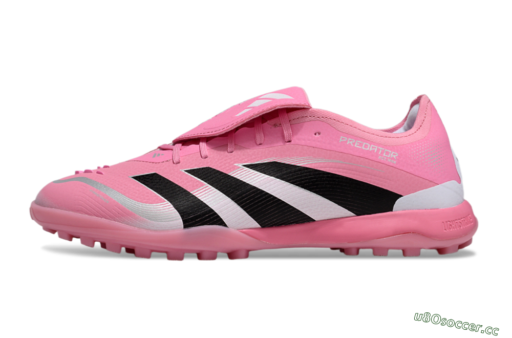Men's Adidas Predator 25 Elite Foldover Tongue TF Artificial Turf Low-Tops Football Shoes - Pink/Silver/Black 0