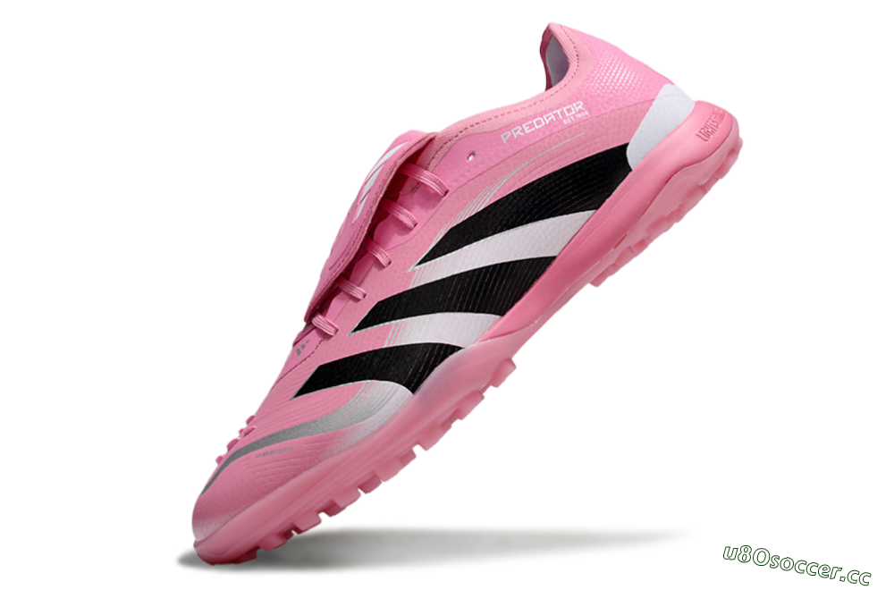 Men's Adidas Predator 25 Elite Foldover Tongue TF Artificial Turf Low-Tops Football Shoes - Pink/Silver/Black 5