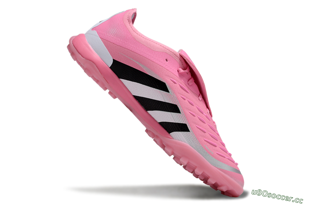 Men's Adidas Predator 25 Elite Foldover Tongue TF Artificial Turf Low-Tops Football Shoes - Pink/Silver/Black 4