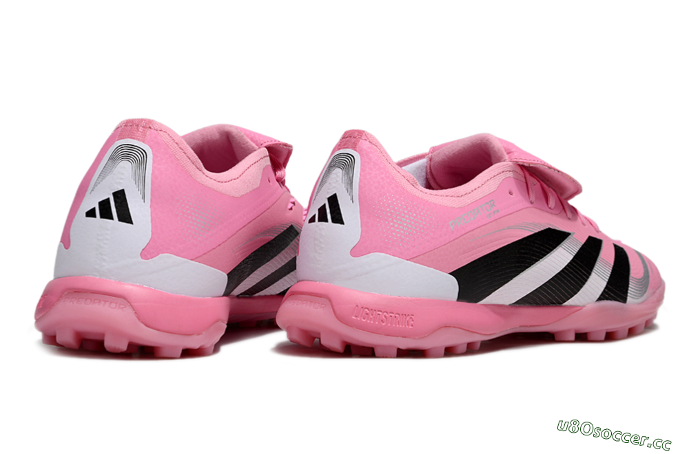Men's Adidas Predator 25 Elite Foldover Tongue TF Artificial Turf Low-Tops Football Shoes - Pink/Silver/Black 6