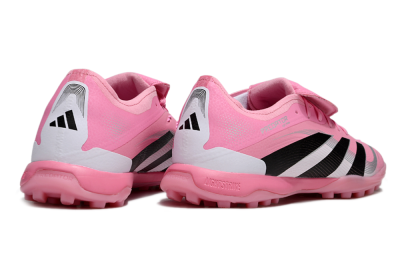 Men's Adidas Predator 25 Elite Foldover Tongue TF Artificial Turf Low-Tops Football Shoes - Pink/Silver/Black