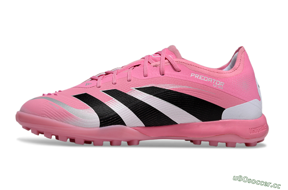 Men's Adidas Predator 25 Elite TF Artificial Turf Low-Tops Football Shoes - Pink/Silver/Black 2