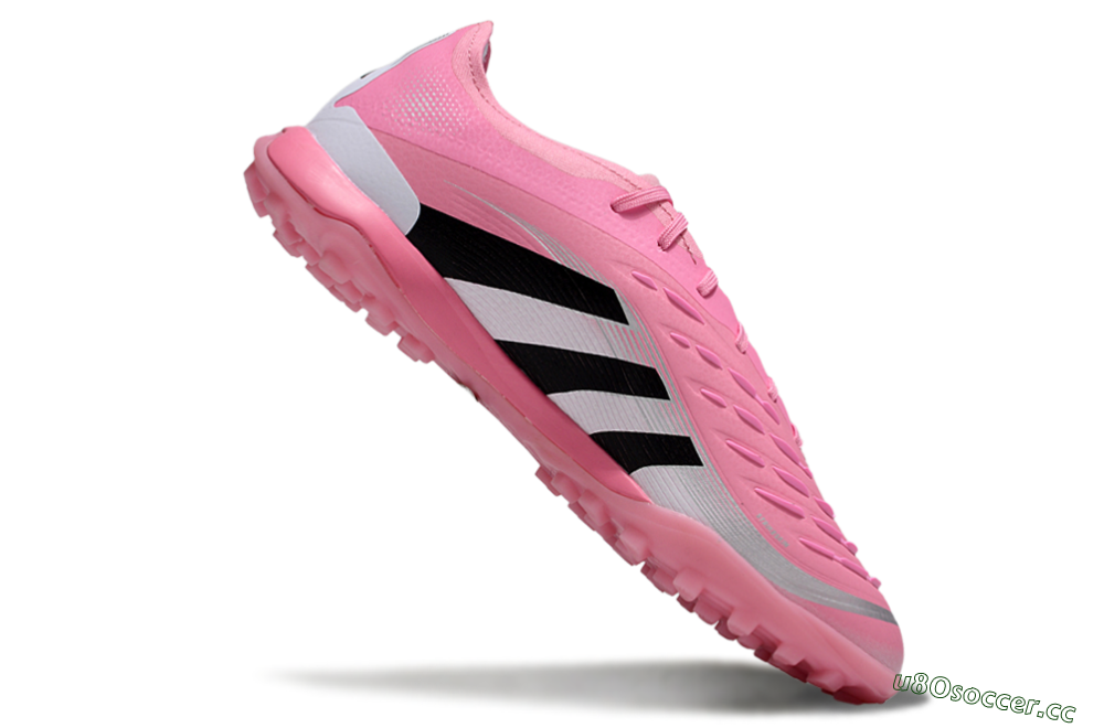 Men's Adidas Predator 25 Elite TF Artificial Turf Low-Tops Football Shoes - Pink/Silver/Black 3