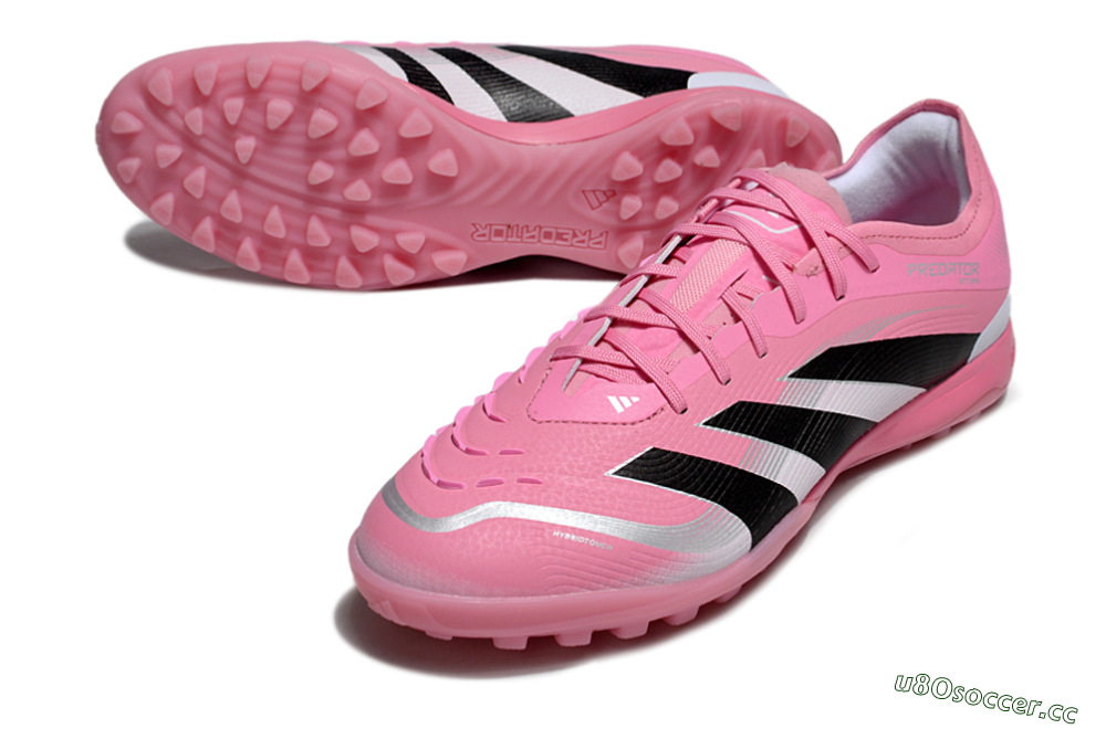 Men's Adidas Predator 25 Elite TF Artificial Turf Low-Tops Football Shoes - Pink/Silver/Black 0