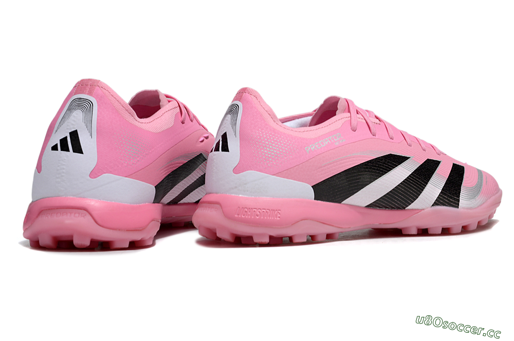 Men's Adidas Predator 25 Elite TF Artificial Turf Low-Tops Football Shoes - Pink/Silver/Black 5