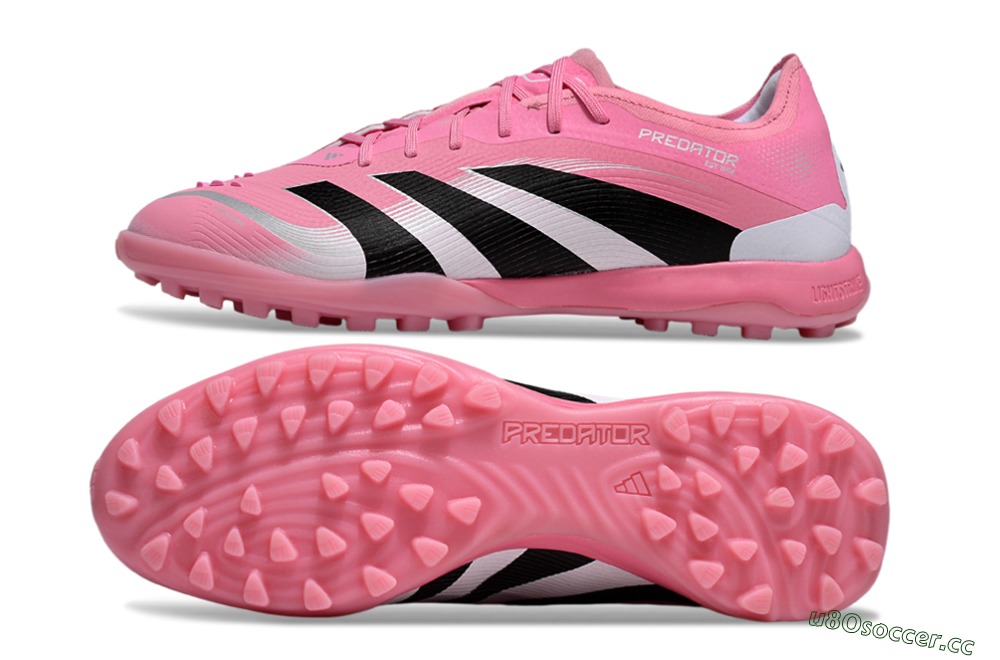 Men's Adidas Predator 25 Elite TF Artificial Turf Low-Tops Football Shoes - Pink/Silver/Black 1