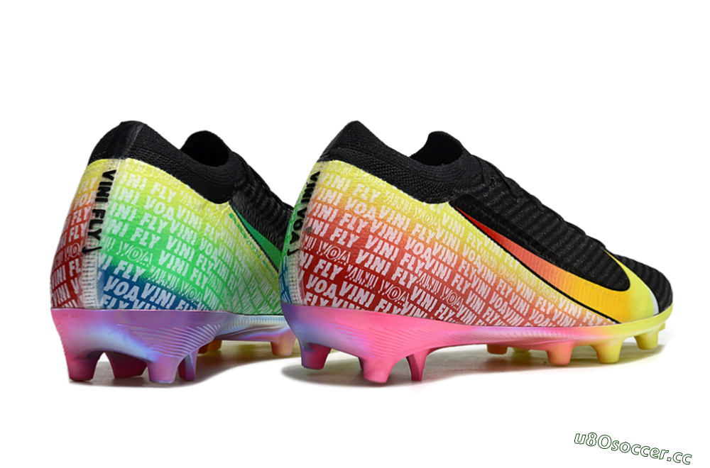 Men's Nike Air Zoom Mercurial Vapor 16 Elite AG Artificial Grass Low-Tops Football Shoes - Black/Yellow/Red 6