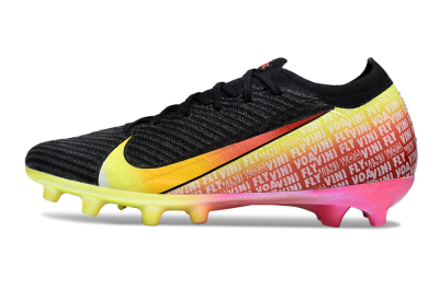 Men's Nike Air Zoom Mercurial Vapor 16 Elite AG Artificial Grass Low-Tops Football Shoes - Black/Yellow/Red