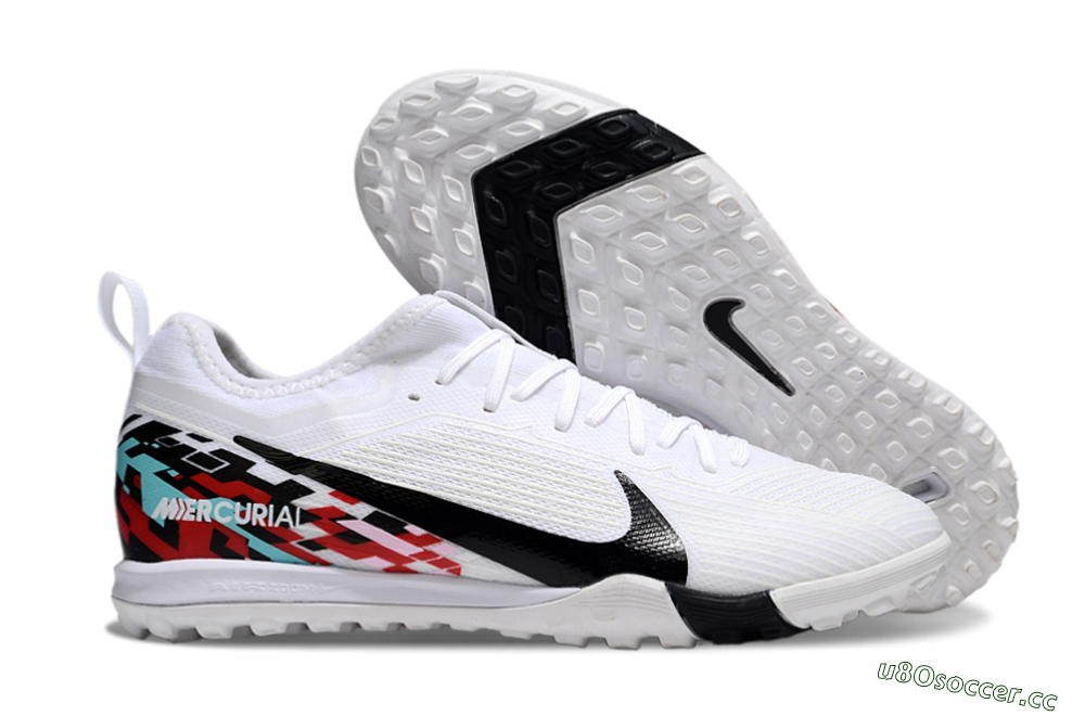 Unisex Nike Air Zoom Mercurial Vapor 16 Pro TF Artificial Turf Low-Tops Football Shoes - White/Black/Red 2