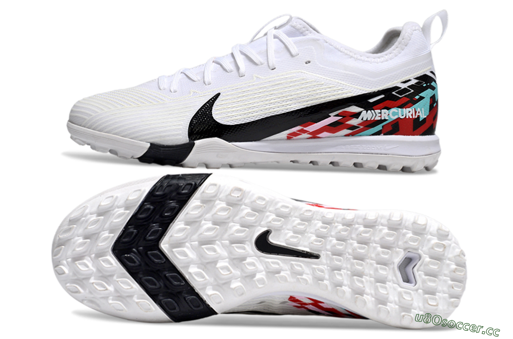 Unisex Nike Air Zoom Mercurial Vapor 16 Pro TF Artificial Turf Low-Tops Football Shoes - White/Black/Red 1
