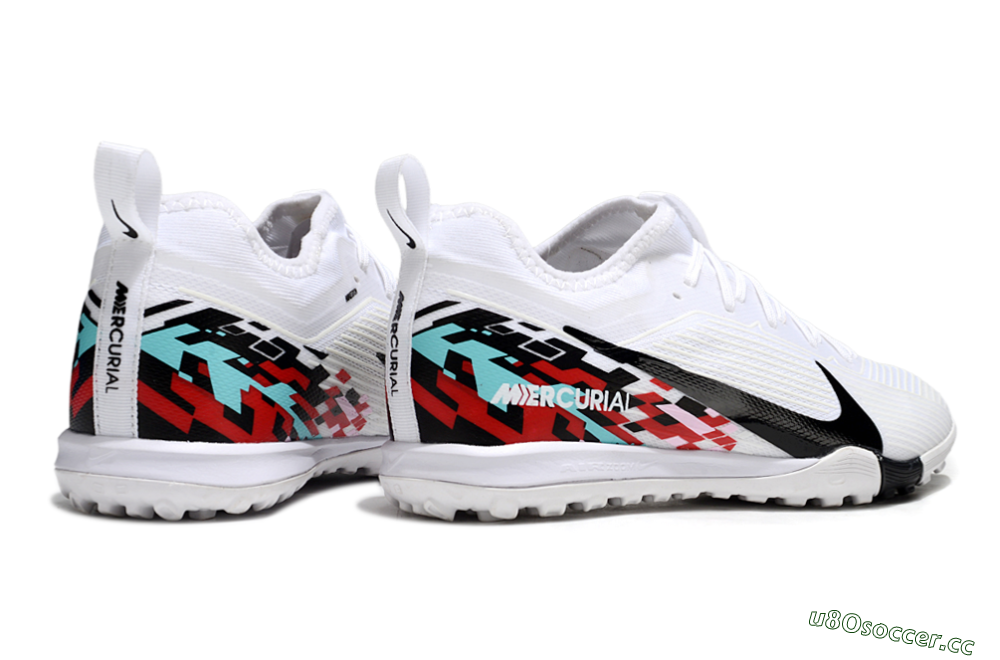 Unisex Nike Air Zoom Mercurial Vapor 16 Pro TF Artificial Turf Low-Tops Football Shoes - White/Black/Red 6