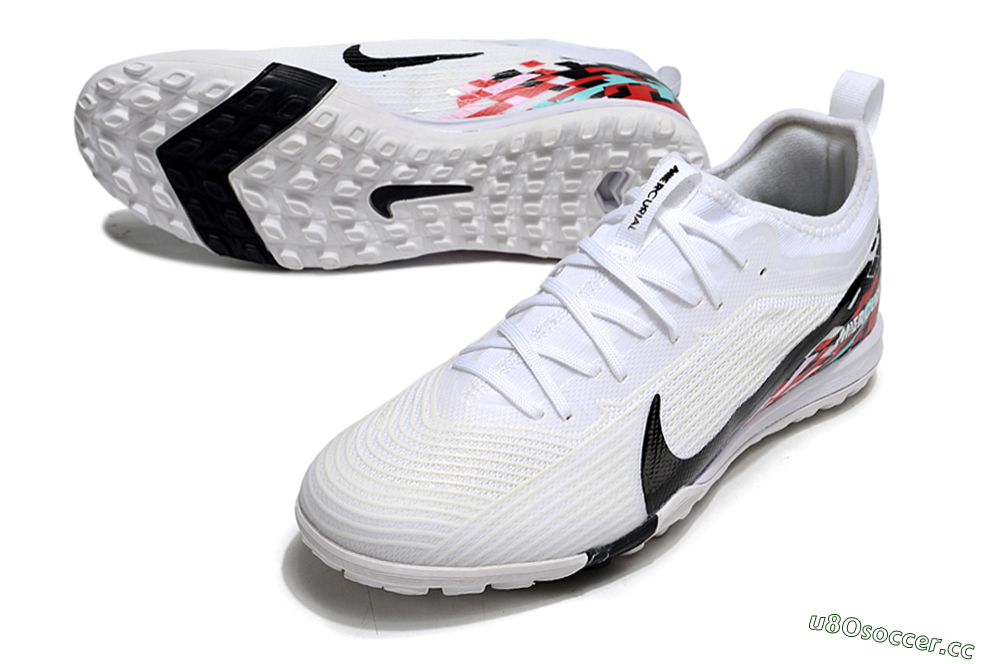 Unisex Nike Air Zoom Mercurial Vapor 16 Pro TF Artificial Turf Low-Tops Football Shoes - White/Black/Red 3